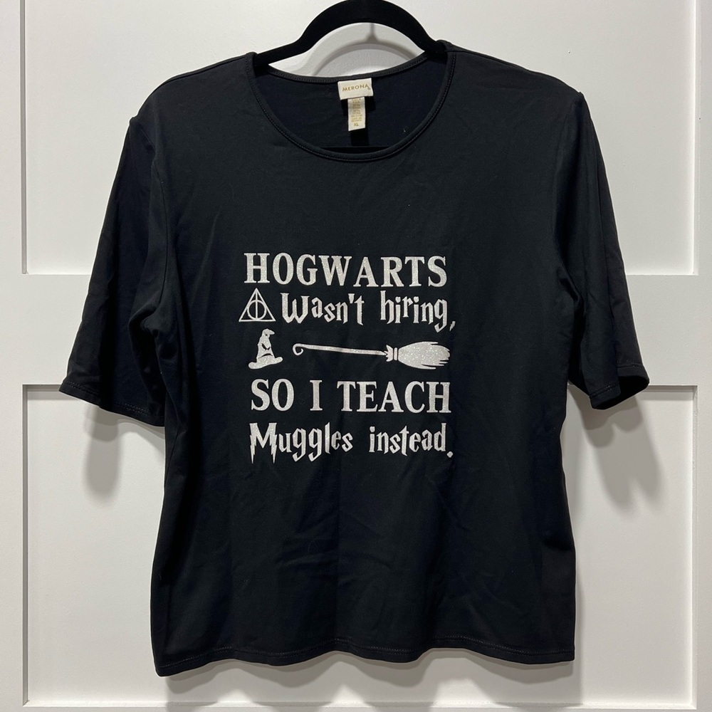 Merona Black Hogwarts Teaching Tee